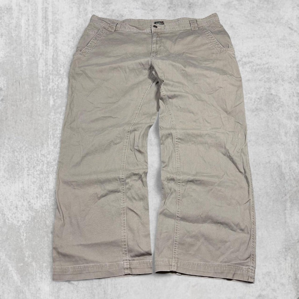 Royal Robbins Mens 42x30 Khaki Tan Canvas Hiking Travel Outdoor Pants Stretch